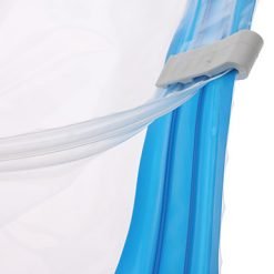 Close-up of a blue and transparent Vacuum Storage Bag with a gray sliding zipper lock for sealing, designed for efficiently compressing and storing items. The bag is part of the Space Bag Storage Bags Twin Pack, measuring 50 x 60 cm.