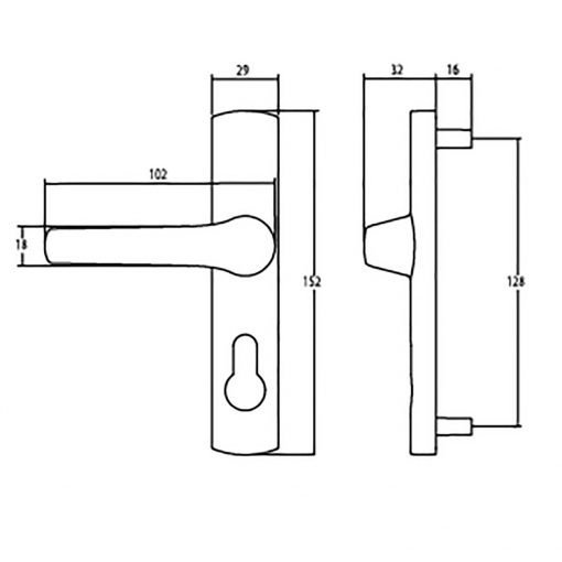 Whitco Tasman Mk2 Lock suits 7mm diamond grille door